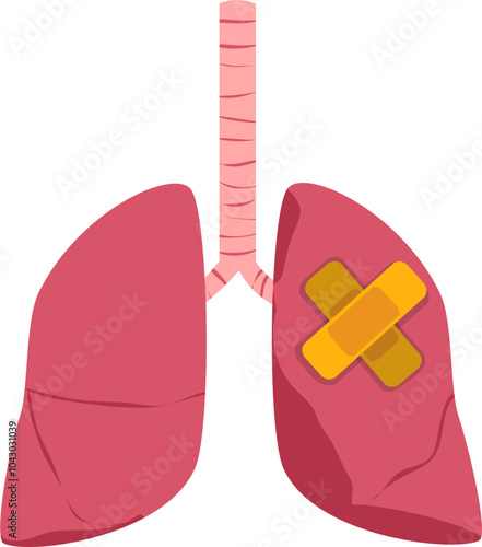 Lung disease. Respiratory disease illustration.