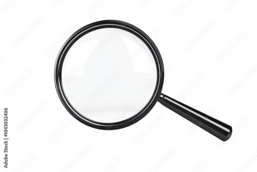 High-resolution image of a clear magnifying glass isolated on a transparent background. ideal for search, research, and visibility concepts. High-resolution image of a clear magnifying glass isolated on a transparent background. ideal for search, research, and visibility concepts.