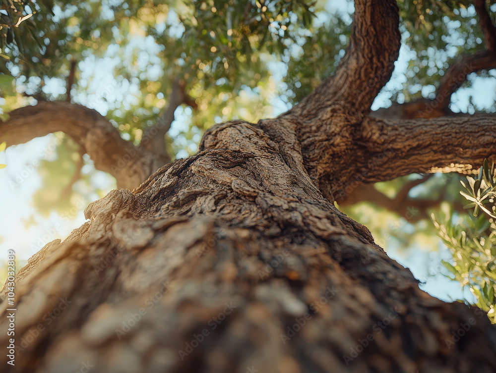 Ancient Twisted Olive Tree with Gnarled Bark Ancient Twisted Olive Tree with Gnarled Bark