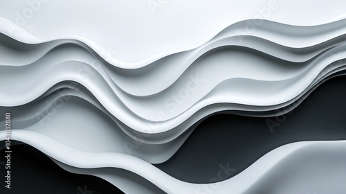 Abstract wavy layers in monochrome tones create a modern, artistic texture.