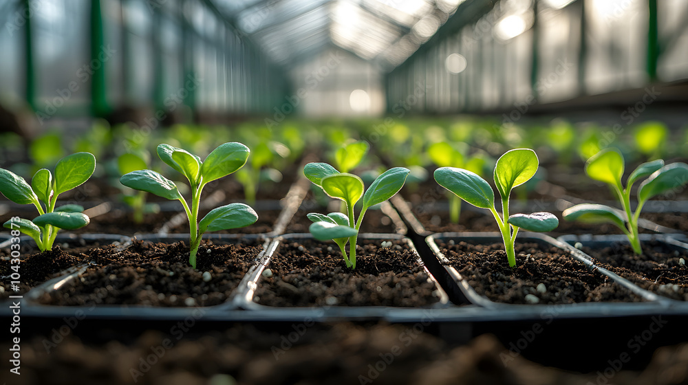 A Photograph of Seedlings Growing in Black Plastic Pots Arranged in Neat Rows, Symbolizing Growth, Sustainability, and New Beginnings in a Gardening or Agricultural Setting.
A Photograph of Seedlings Growing in Black Plastic Pots Arranged in Neat Rows, Symbolizing Growth, Sustainability, and New Beginnings in a Gardening or Agricultural Setting.