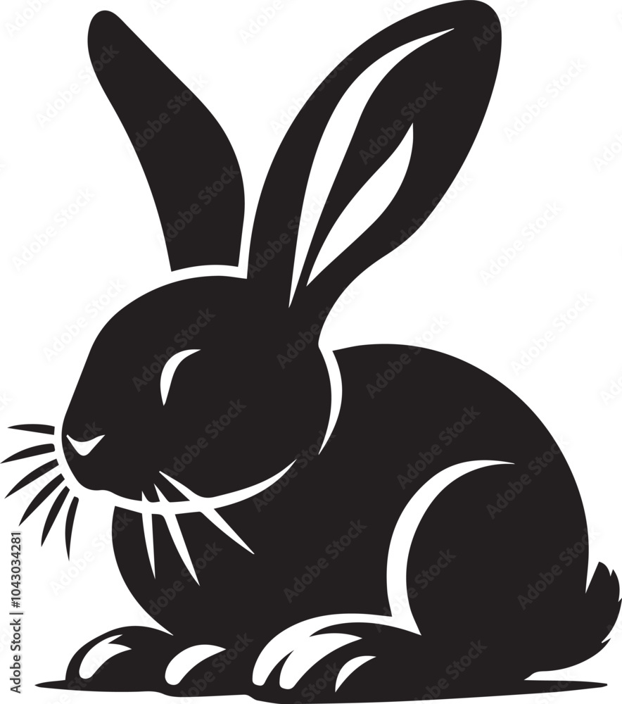 Bunny vector Silhouette white background Bunny vector Silhouette white background