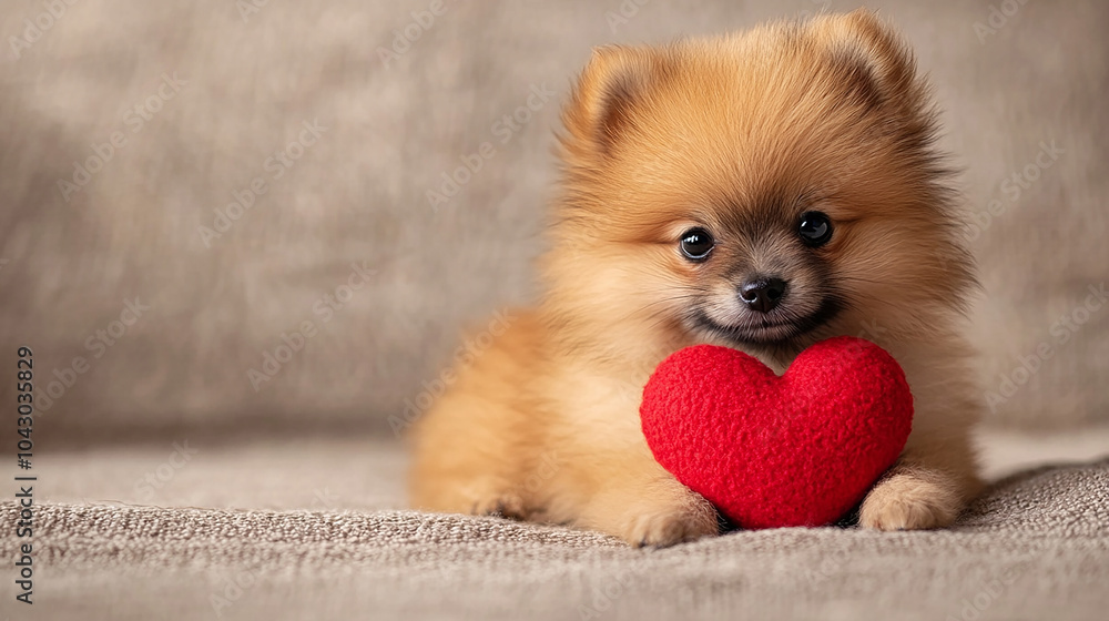Fluffy cute puppy, small size, cute smiling expression, Fluffy cute puppy, small size, cute smiling expression,