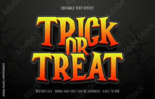 Halloween editable text effect, trick or treat text style effect