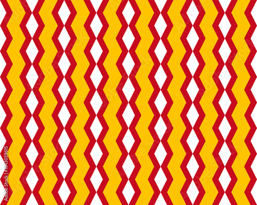 spanish flag zigzag pattern. rhombus background. vector illustration
