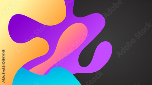 ABSTRACT DARK BACKGROUND WITH HAND DRAWN SHAPES GRADIENT PURPLE ORANGE COLOR DESIGN VECTOR TEMPLATE FOR WALLPAPER, COVER DESIGN, HOMEPAGE DESIGN