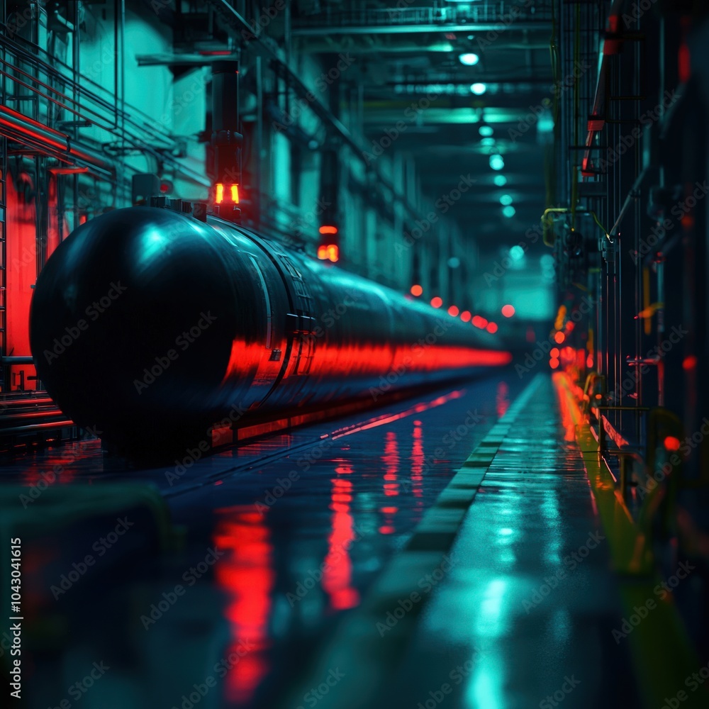 Fototapeta premium Exploring the Depths A Journey Through Industrial Submarine Environments and Innovations
