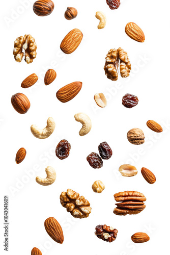 Mixed nuts and dried raisins pattern PNG Transparency