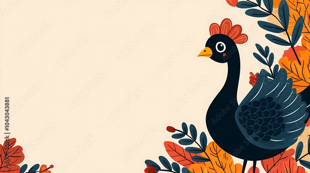 Obraz premium Colorful Turkey Trot Race Bib Design for Festive Event