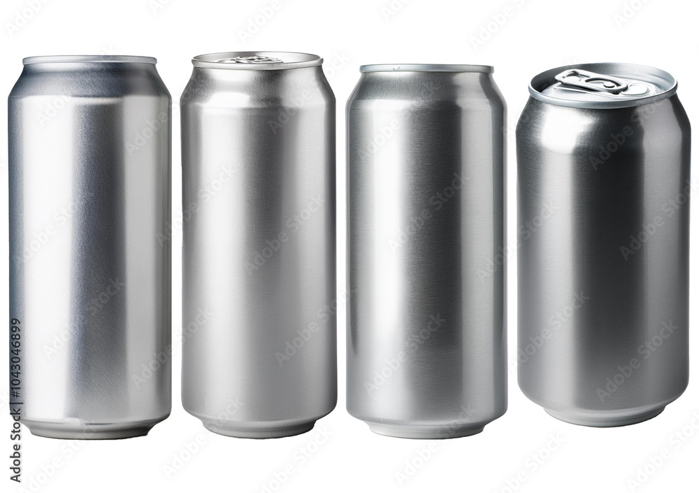 Set Soda can in aluminum isolated on transparent or white background Set Soda can in aluminum isolated on transparent or white background