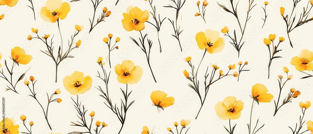Colorful yellow flowers on a delicate background, perfect for various design projects. Colorful yellow flowers on a delicate background, perfect for various design projects.