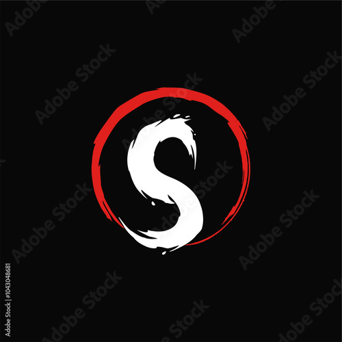 Initial Letter S SD Brush Effect Logo Design