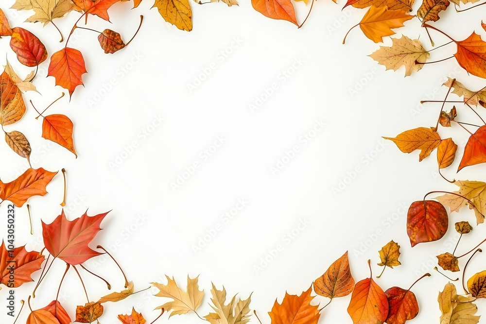 Beautiful Autumn Leaves Creating a Natural Frame for Empty Space Beautiful Autumn Leaves Creating a Natural Frame for Empty Space