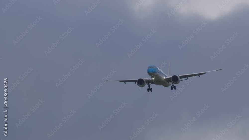 Large passenger plane is preparing for touchdown Large passenger plane is preparing for touchdown