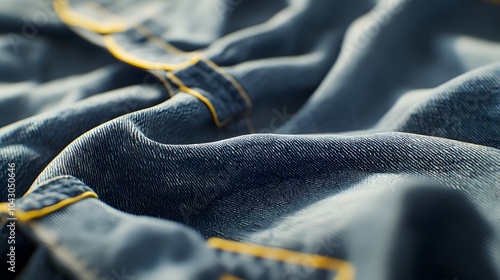 A close-up shot of denim jeans, showcasing the texture and details in high resolution photo