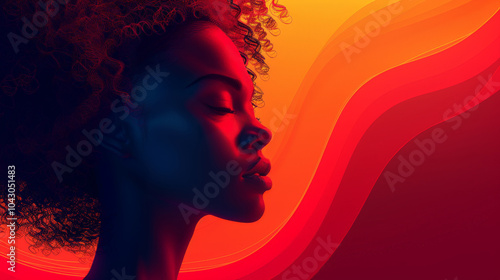 Woman in a Red and Blue Light