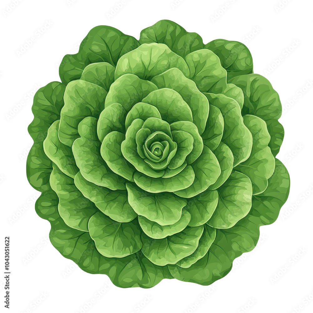 Obraz premium Green lettuce leaves, white isolated background , transparent, Clipart