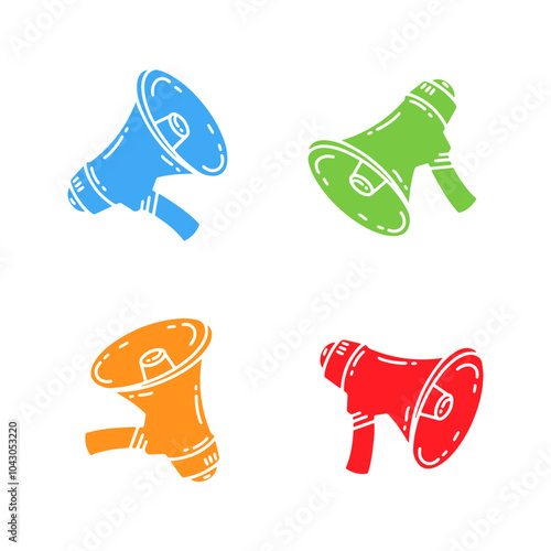 Megaphone icons set. Loudspeaker megaphone vector icons. Advertising concept.