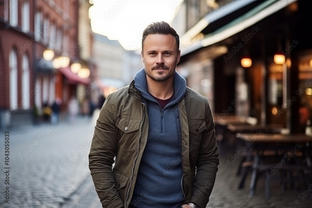 Portrait of a handsome young man on a street in the city Portrait of a handsome young man on a street in the city