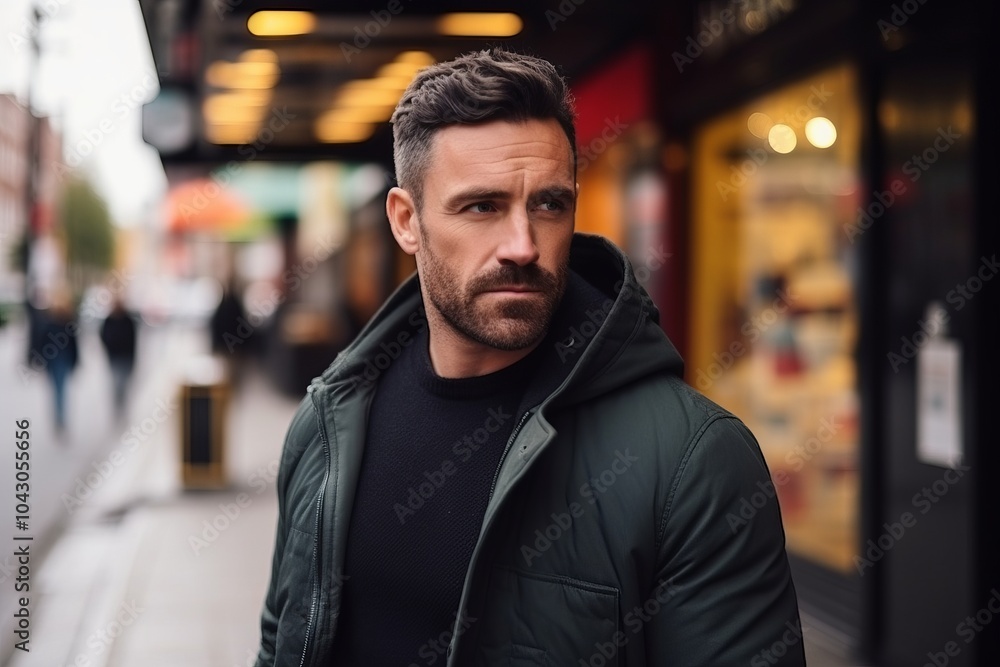 Portrait of a handsome man in a city street. Men's beauty, fashion. Portrait of a handsome man in a city street. Men's beauty, fashion.
