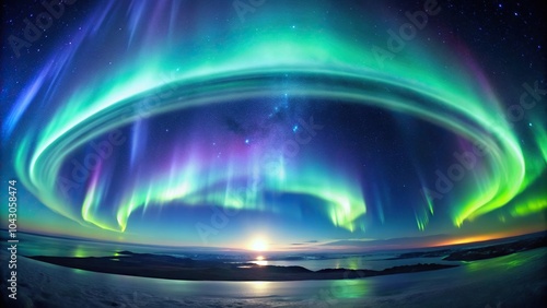 Wallpaper Mural Geometric aurora lights with smooth curves Torontodigital.ca