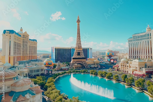 Las Vegas travel destination. Tour tourism exploring.
