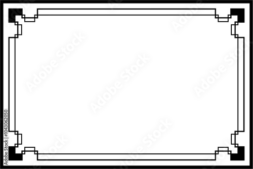 Art Deco frame on white background	