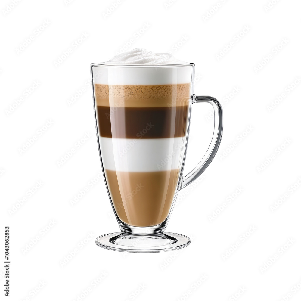 Layered Latte in a Clear Glass Mug Layered Latte in a Clear Glass Mug