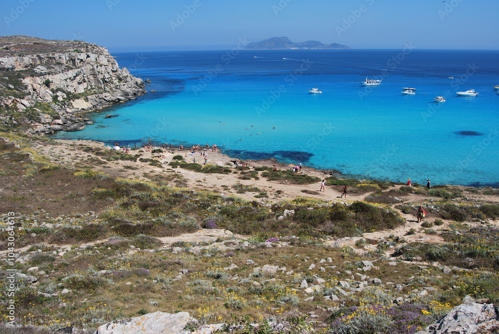 view of the coast of island of Favignana in Sicily view of the coast of island of Favignana in Sicily