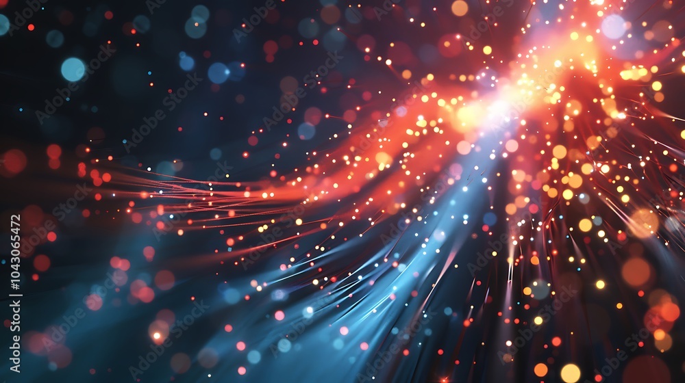 Abstract fiber optics background with light bokeh Abstract fiber optics background with light bokeh