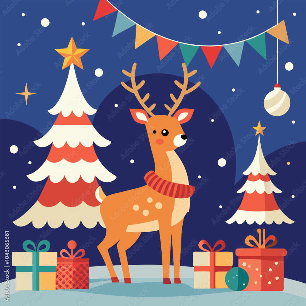 christmas background with reindeer christmas background with reindeer