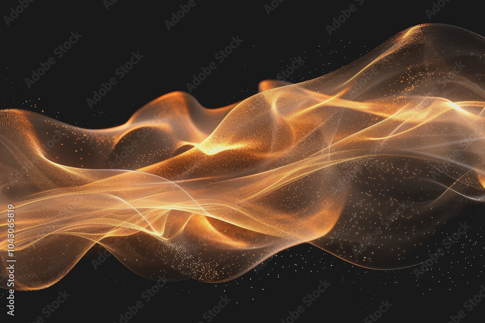 Fototapeta premium Abstract glowing wave lines isolated on a black background.