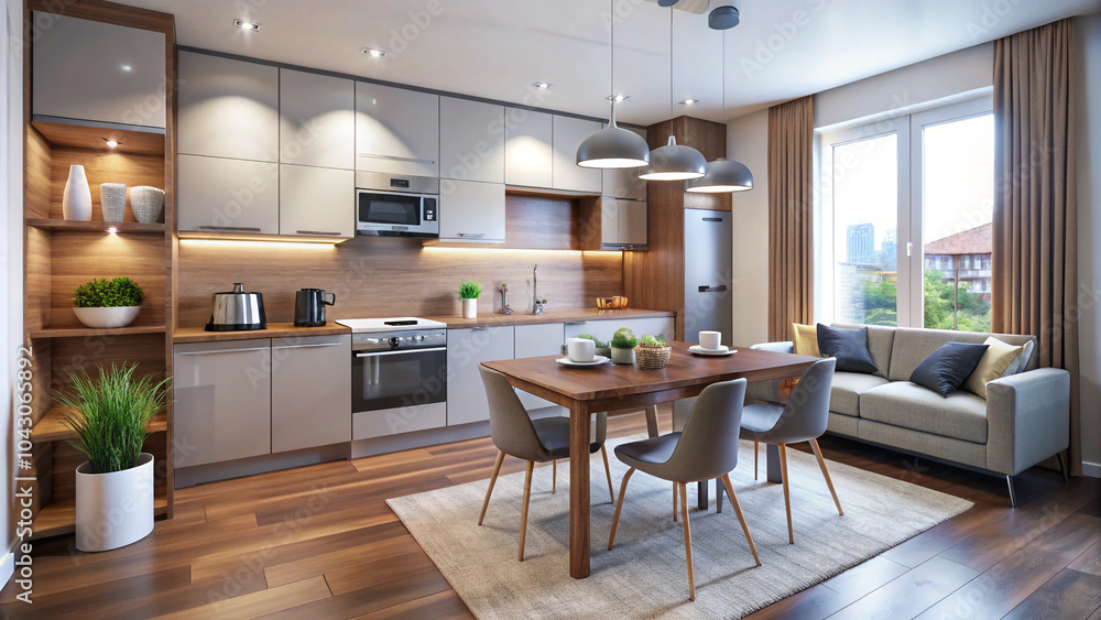 modern dining room with table modern dining room with table
