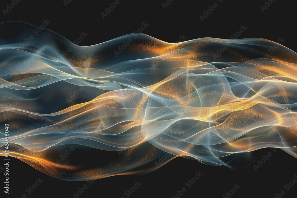 Obraz premium Abstract glowing wave lines isolated on a black background.