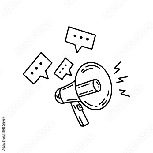 Megaphone line icon. Loudspeaker megaphone vector icon. Advertising concept.