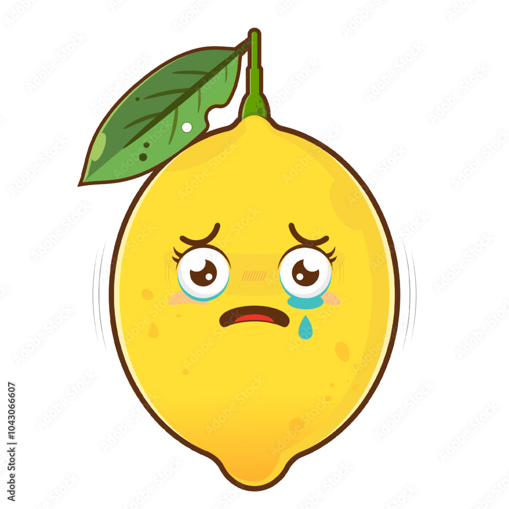 lemon scared face cartoon cute lemon scared face cartoon cute