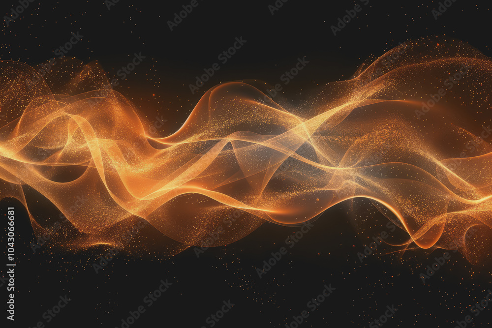 Obraz premium Abstract glowing wave lines isolated on a black background.