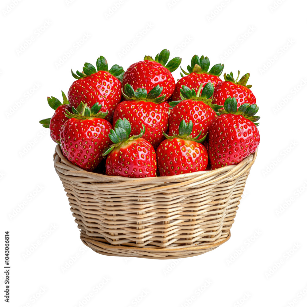 Fresh Strawberries in a Wicker Basket Fresh Strawberries in a Wicker Basket