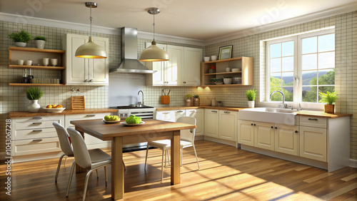 Wallpaper Mural modern kitchen interior with kitchen Torontodigital.ca