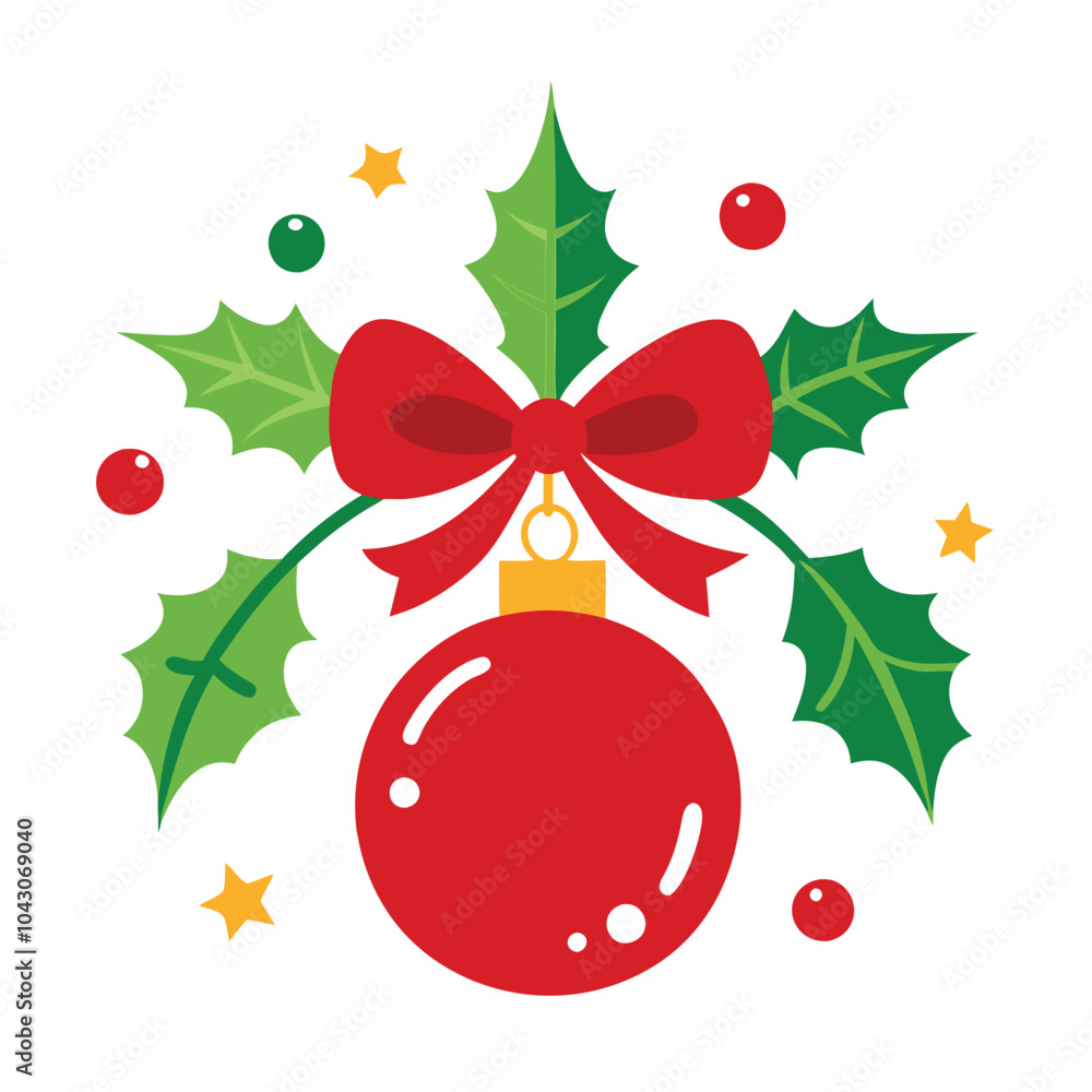 christmas decoration with holly berries christmas decoration with holly berries