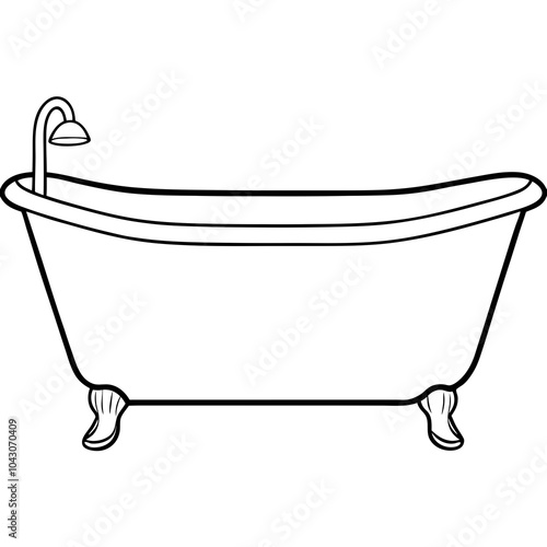 Bathtub line art
 vector art 
