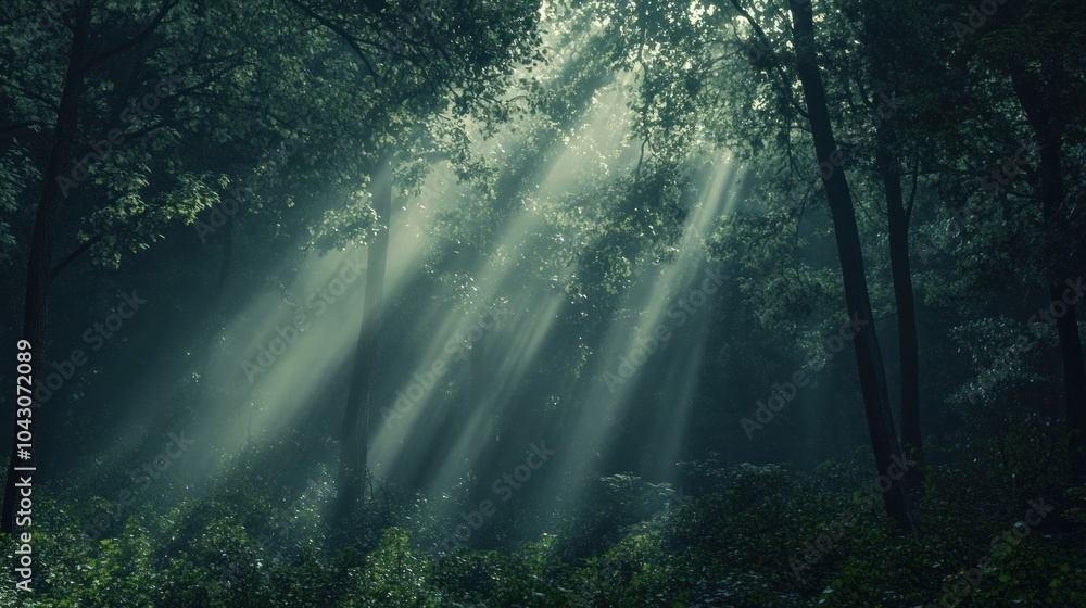 Sunbeams Through a Forest Sunbeams Through a Forest
