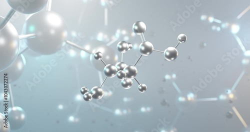 Aspartic acid rotating 3d molecule, molecular structure of alpha-amino acid, seamless video photo