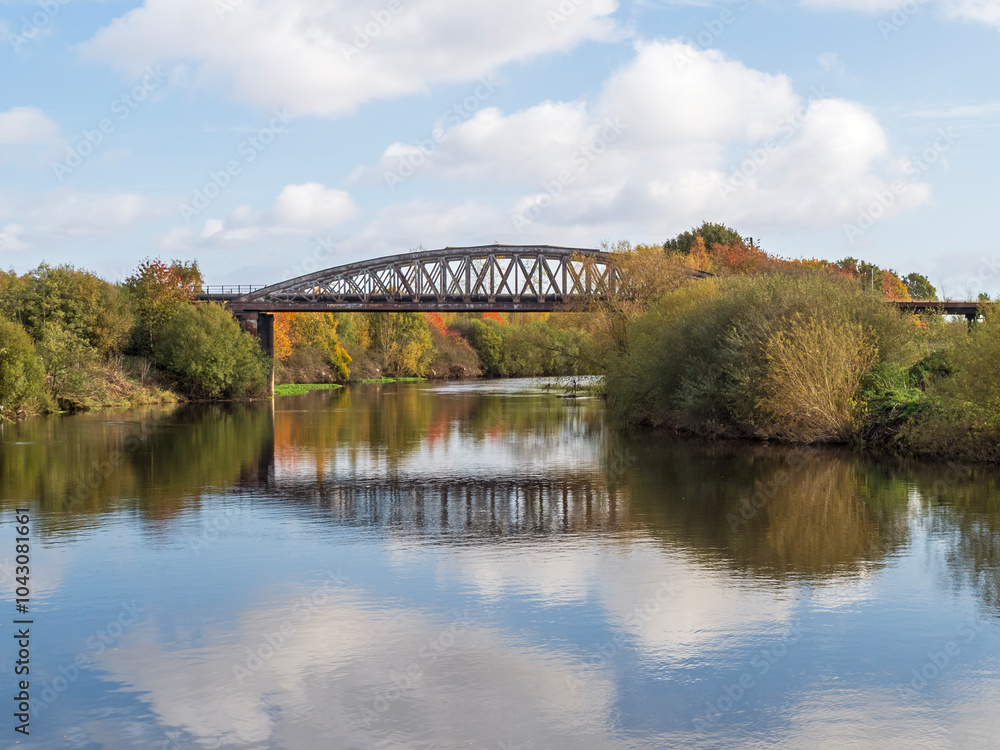 Railway bridge over the River Aire, West Yorkshire, England Railway bridge over the River Aire, West Yorkshire, England