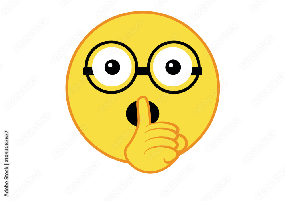 vector Art & Illustration of quite emoji