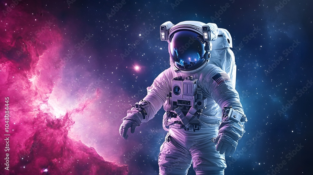 Fototapeta premium Exploring the cosmos an astronaut's journey
