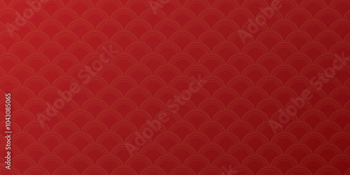 Oriental ornament pattern on red background graphic illustration. Chinese New Year greeting card background template have blank space.