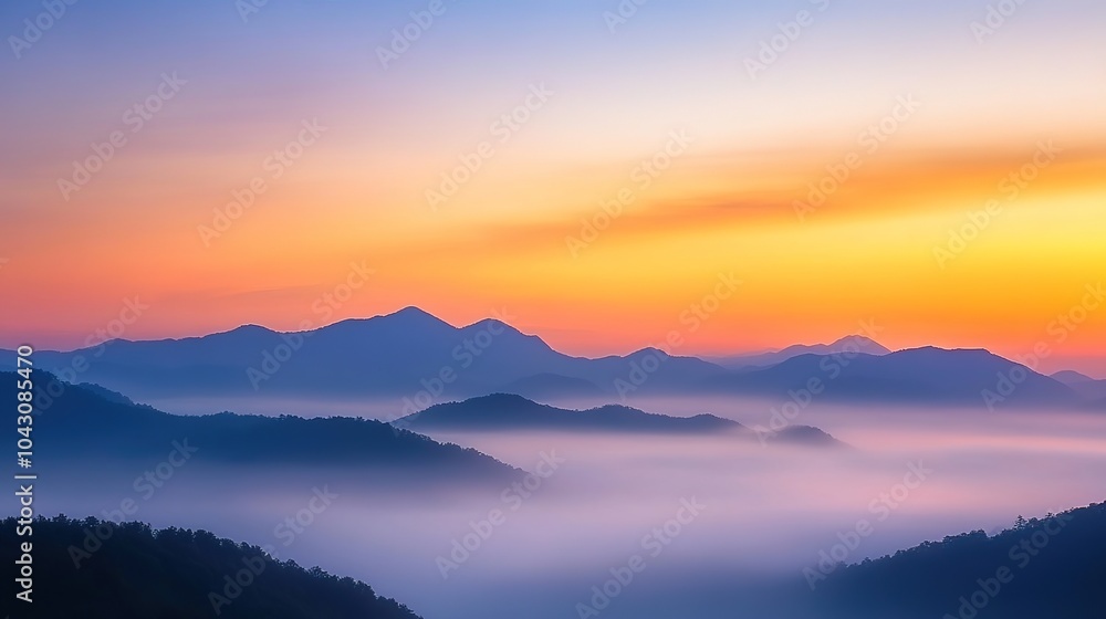 Morning Fog Rolling Over Misty Mountains Morning Fog Rolling Over Misty Mountains