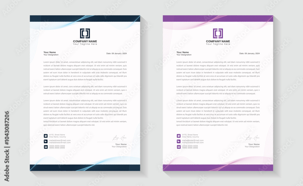 Modern Creative, Clean business style letterhead bundle of your corporate project design. Set to print. modern business letterhead in abstract design. Elegant template design in minimalist. Print A4 Modern Creative, Clean business style letterhead bundle of your corporate project design. Set to print. modern business letterhead in abstract design. Elegant template design in minimalist. Print A4
