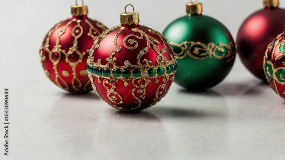 christmas balls on white background christmas balls on white background